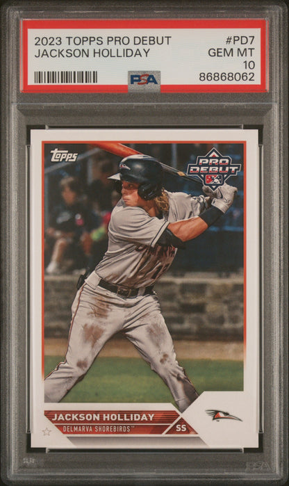 Graded 2023 Topps Pro Debut Jackson Holliday #PD7 Rookie RC Baseball Card PSA 10 Gem Mint