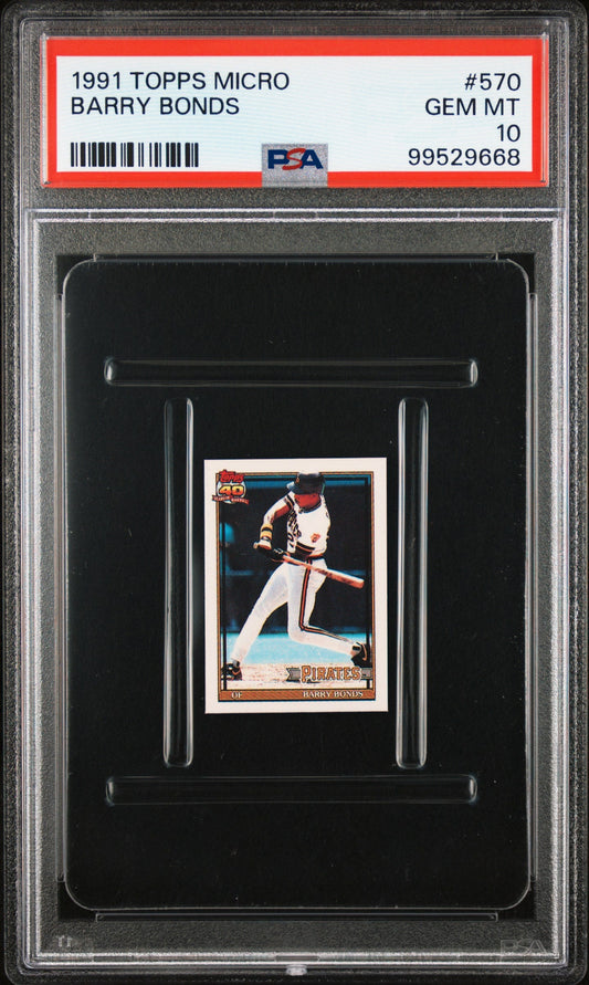 Graded 1991 Topps Micro Barry Bonds #570 Baseball Card PSA 10 Gem Mint