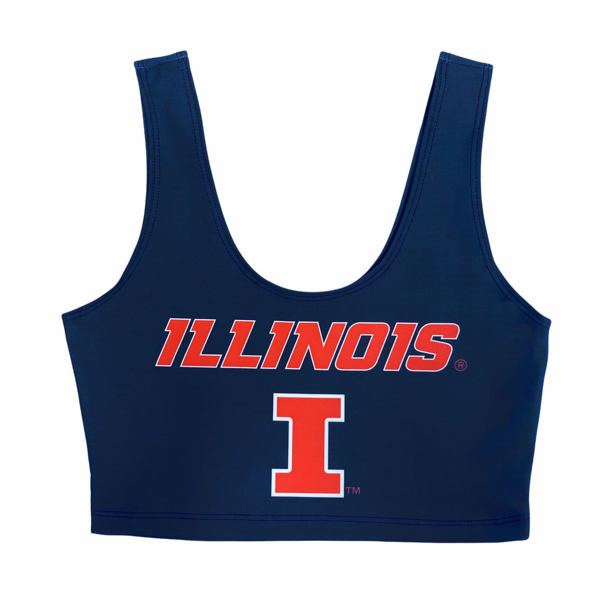 Illinois Fighting Illini Navy Crop Tank Top