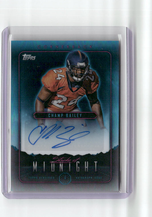 2024 Topps Midnight Stroke of Midnight Champ Bailey #SMA-CB Autograph Football Card