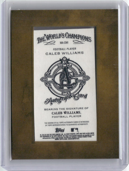 2024 Topps Allen & Ginter Mini Caleb Williams #MACWI Autographed Rookie RC Football Card