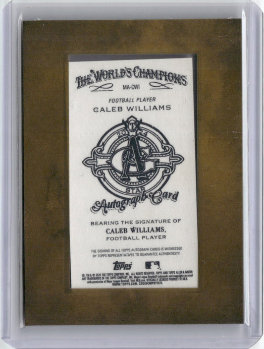 2024 Topps Allen & Ginter Mini Caleb Williams #MACWI Autographed Rookie RC Football Card