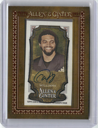 2024 Topps Allen & Ginter Mini Caleb Williams #MACWI Autographed Rookie RC Football Card