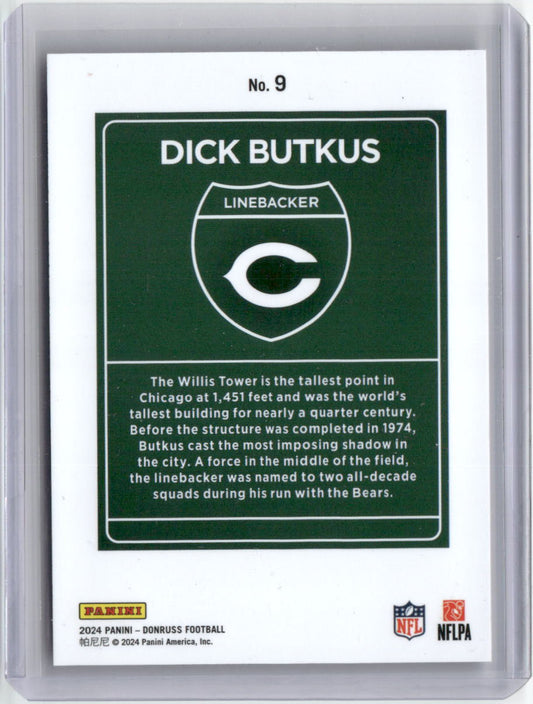 2024 Panini Donruss Downtown Dick Butkus #9 Case Hit Football Card