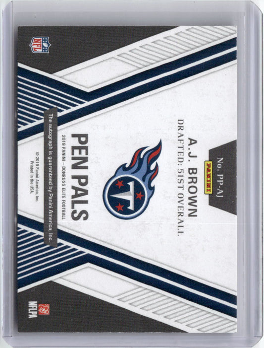 2019 Panini Donruss Elite Pen Pals AJ Brown #PP-AJ Autograph Rookie RC Football Card