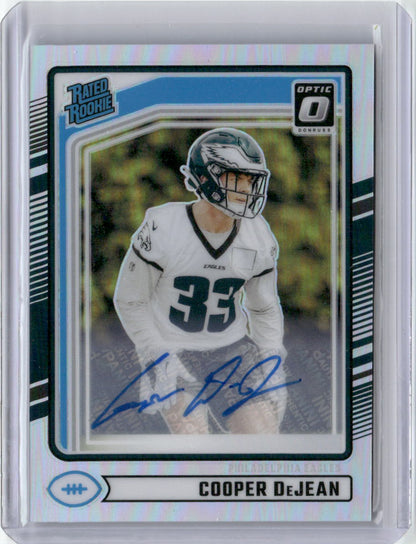 2024 Panini Donruss Optic Prizm Cooper DeJean #305 Auto Rookie RC Football Card
