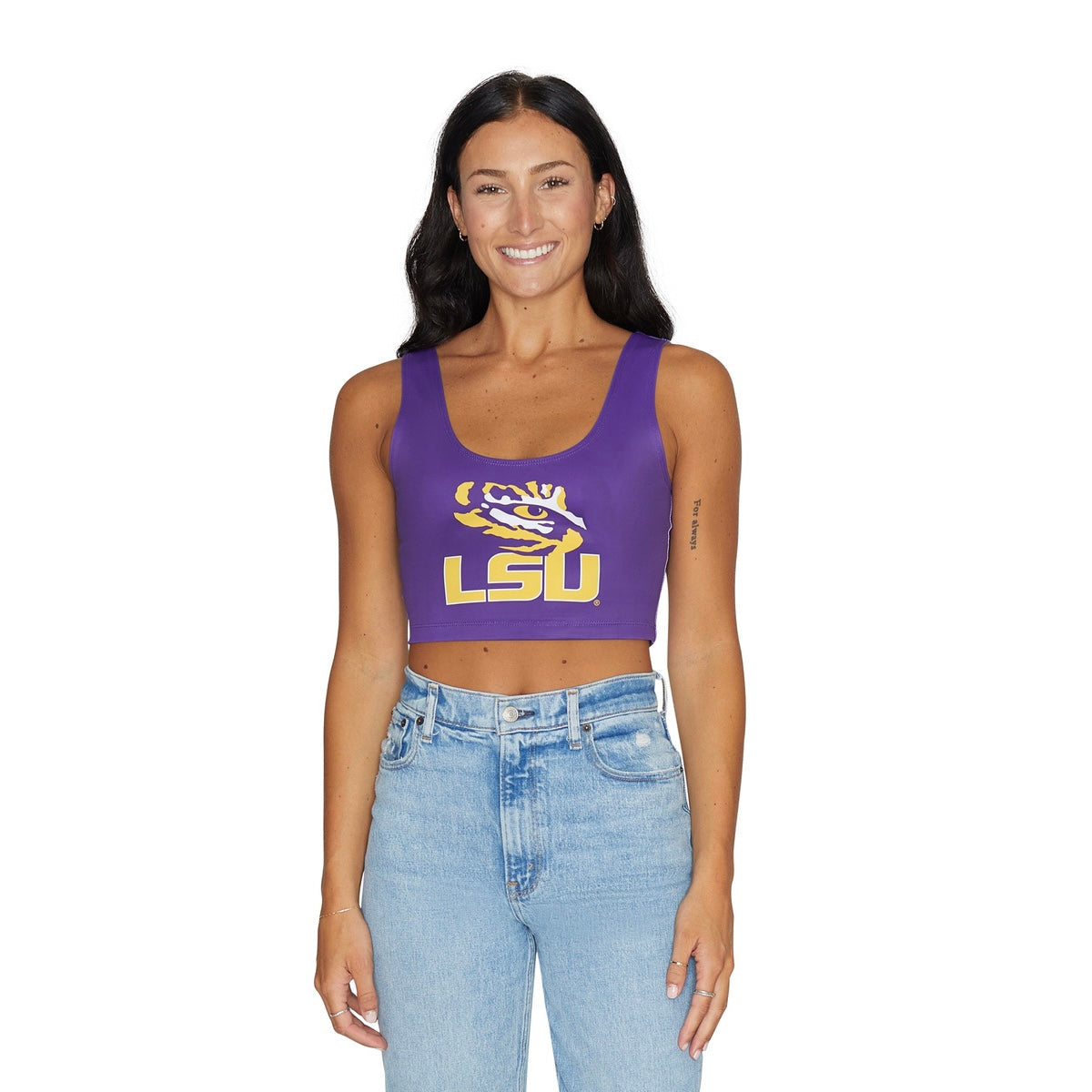 LSU Purple Crop Tank Top