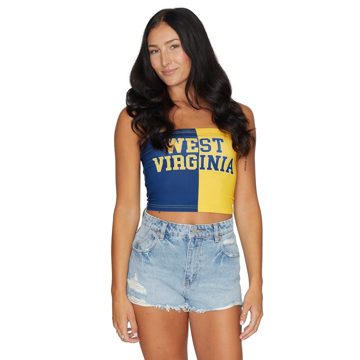 West Virginia Mountaineers Two Tone Tube Top