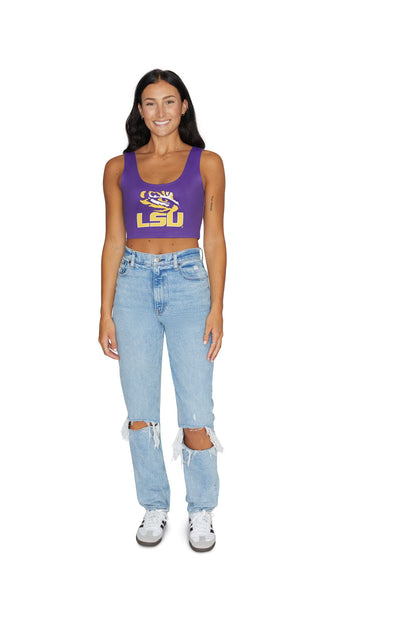 LSU Purple Crop Tank Top
