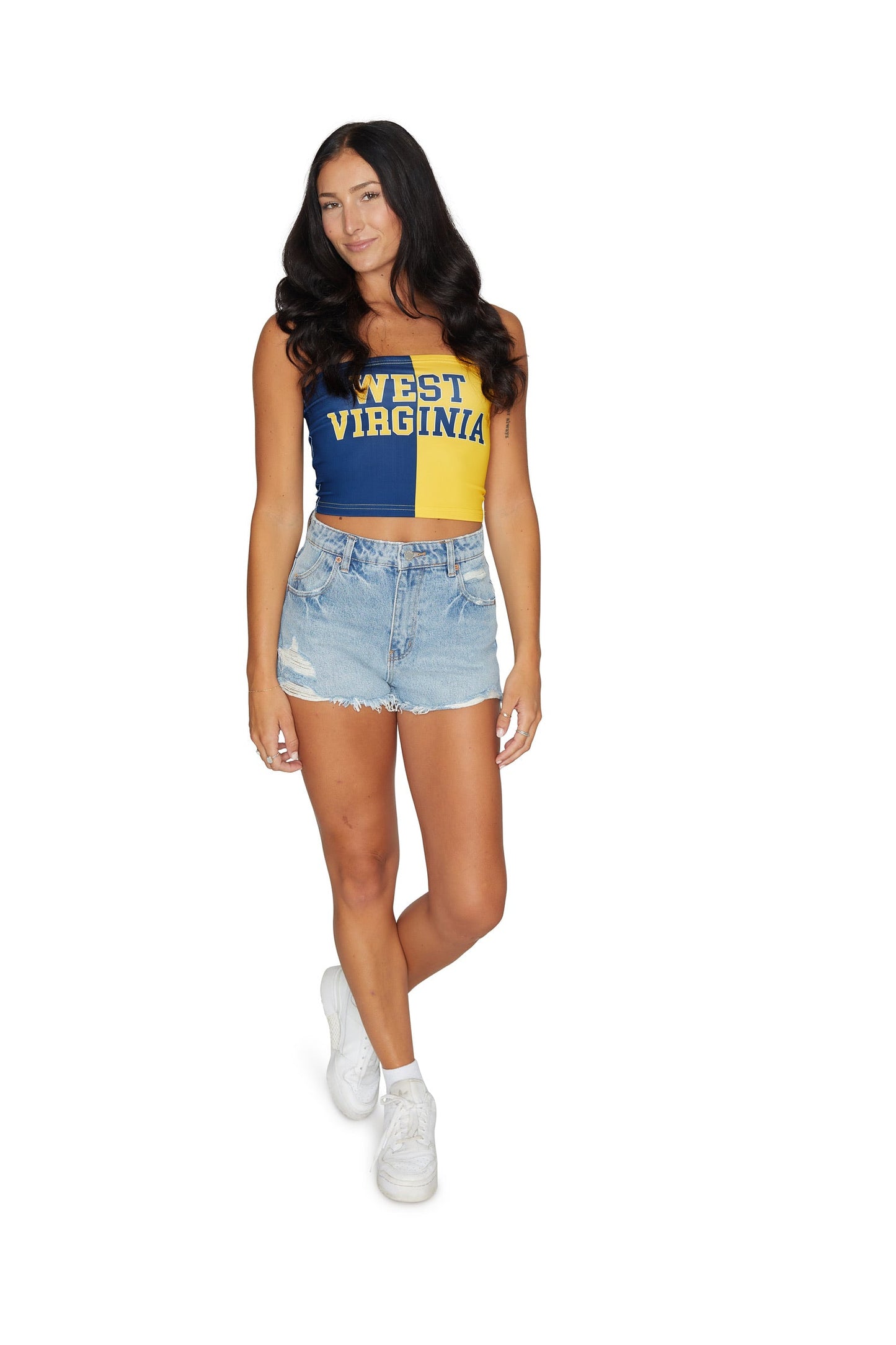 West Virginia Mountaineers Two Tone Tube Top