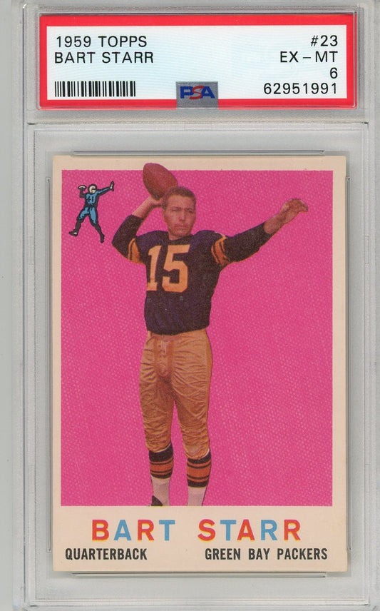 Graded 1959 Topps Bart Starr #23 Football Card PSA 6 EX-MT