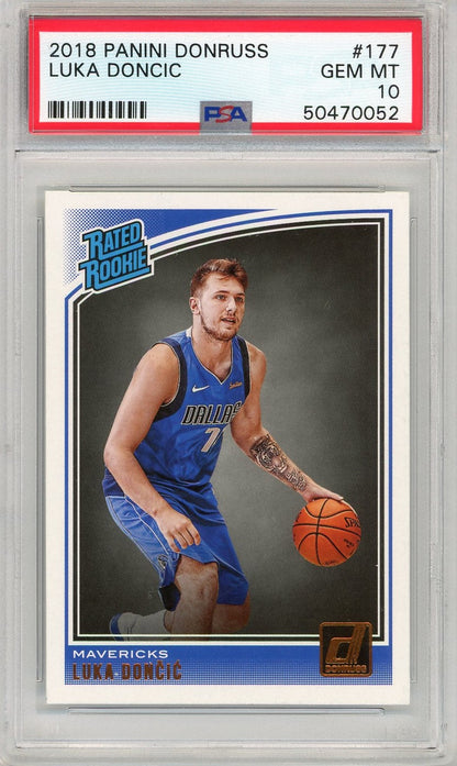 Graded 2018 Panini Donruss Luka Doncic #177 Rookie RC Basketball Card PSA 10 Gem Mint