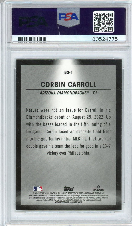 Graded 2023 Topps Bowman Corbin Carroll #BS1 Spotlights Rookie RC Baseball Card PSA 10 Gem Mint