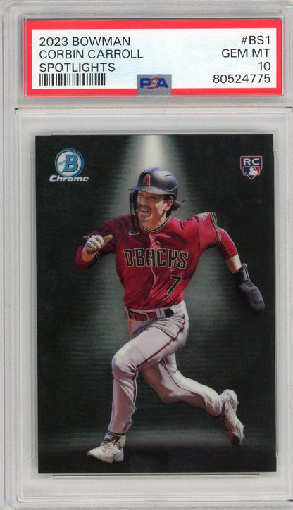 Graded 2023 Topps Bowman Corbin Carroll #BS1 Spotlights Rookie RC Baseball Card PSA 10 Gem Mint