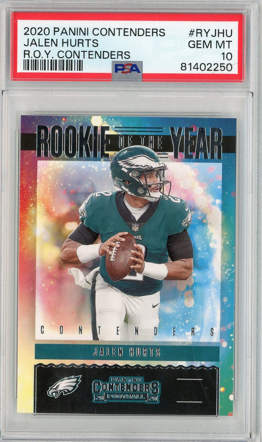 Graded 2020 Panini Contenders Jalen Hurts #RYJHU R.O.Y. Contenders Rookie RC Football Card PSA 10 Gem Mint