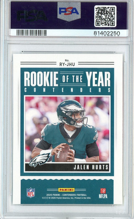 Graded 2020 Panini Contenders Jalen Hurts #RYJHU R.O.Y. Contenders Rookie RC Football Card PSA 10 Gem Mint