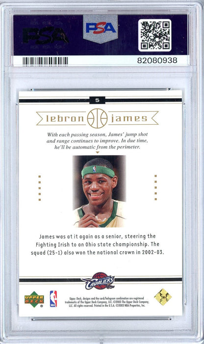 Graded 2003 Upper Deck LeBron James #5 Box Set Rookie RC Basketball Card PSA 10 Gem Mint
