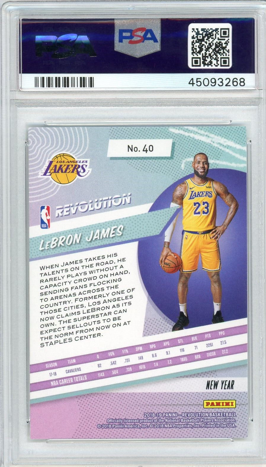 Graded 2018 Panini Revolution LeBron James #40 Chinese New Year Basketball Card PSA 10 Gem Mint