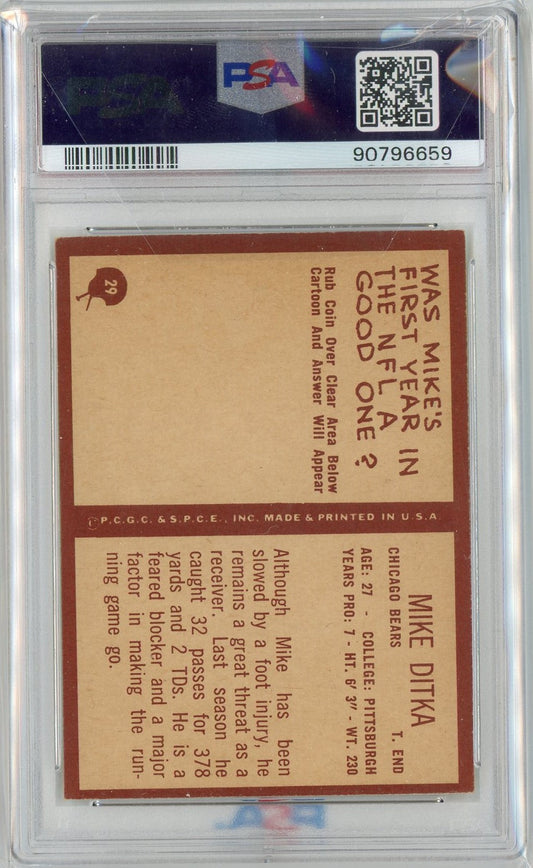 Graded 1967 Philadelphia Mike Ditka #29 Football Card PSA 5 Excellent