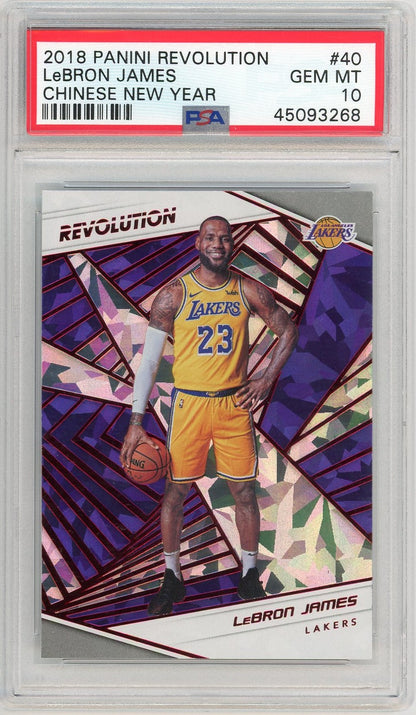 Graded 2018 Panini Revolution LeBron James #40 Chinese New Year Basketball Card PSA 10 Gem Mint