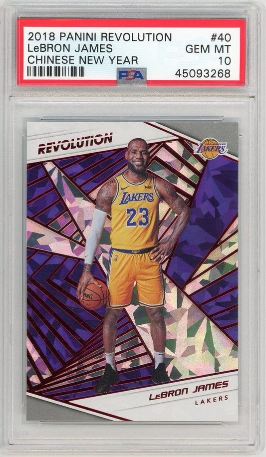 Graded 2018 Panini Revolution LeBron James #40 Chinese New Year Basketball Card PSA 10 Gem Mint