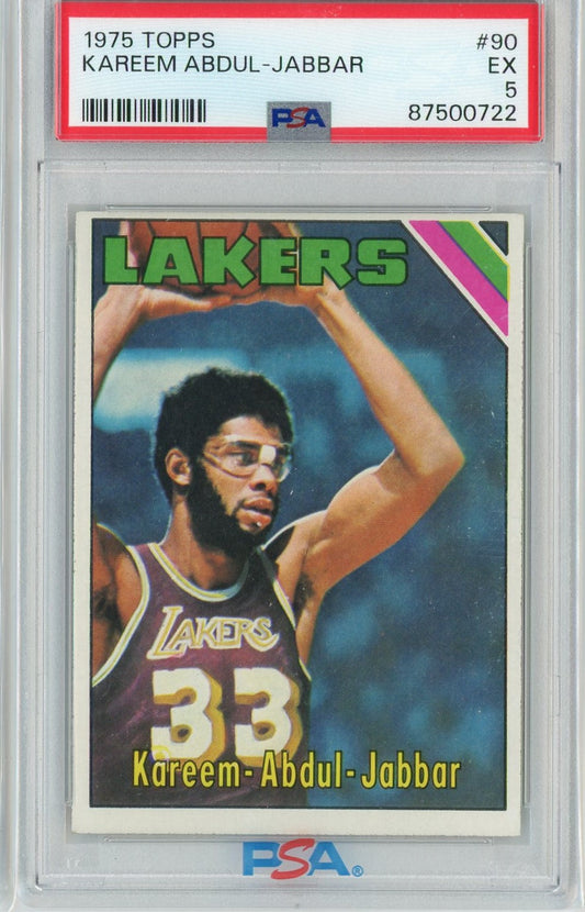 Graded 1975 Topps Kareem Abdul-Jabbar #90 Basketball Card PSA 5