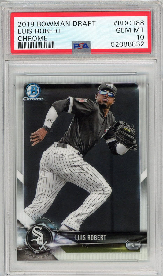 Graded 2018 Topps Bowman Draft Luis Robert #BDC188 Chrome Baseball Card PSA 10 Gem Mint