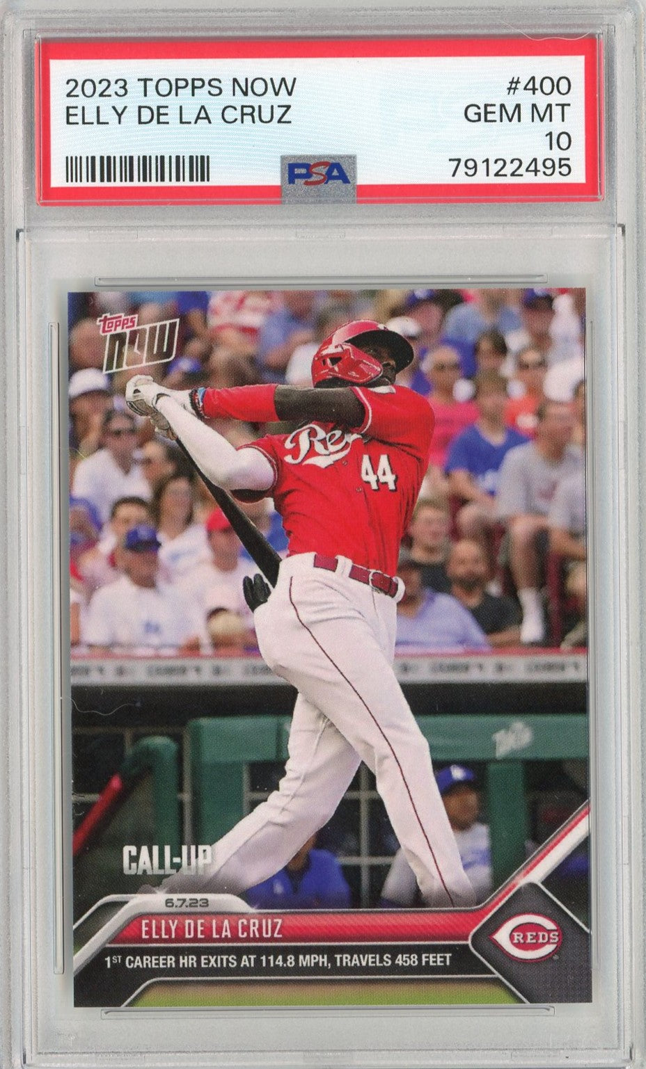 Graded 2023 Topps Now Elly De La Cruz #400 Rookie RC Baseball Card PSA 10 Gem Mint