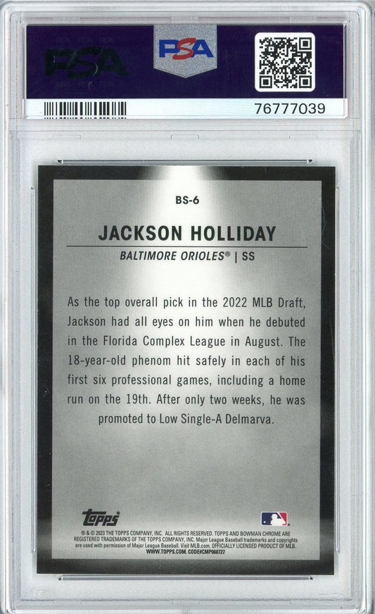 Graded 2023 Topps Bowman Jackson Holliday #BS6 Spotlights Rookie RC Baseball Card PSA 10 Gem Mint