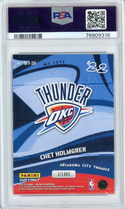 Graded 2022 Panini Instant Chet Holmgren #MY-26 My City Rookie RC Basketball Card PSA 10 Gem Mint