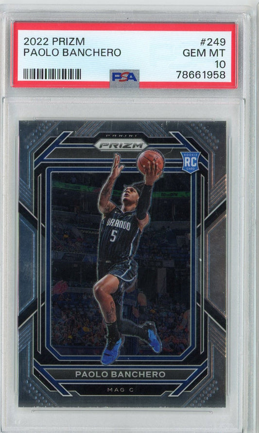 Graded 2022 Panini Prizm Paolo Banchero #249 Rookie RC Basketball Card PSA 10 Gem Mint