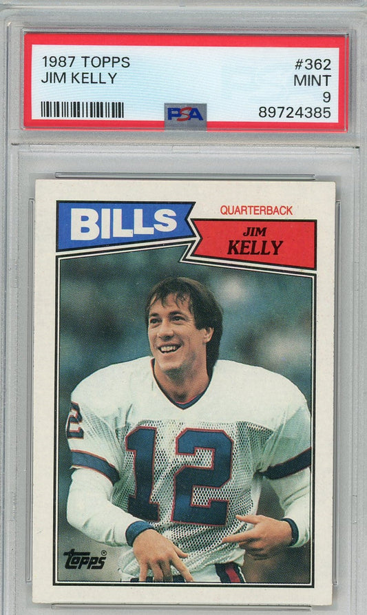 Graded 1987 Topps Jim Kelly #362 Rookie RC Football Card PSA 9 Mint
