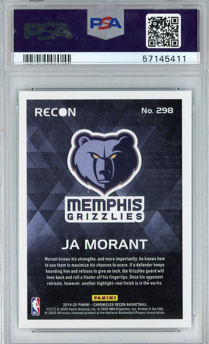 Graded 2019 Panini Chronicles Ja Morant #298 Green Rookie RC Basketball Card PSA 10 Gem Mint