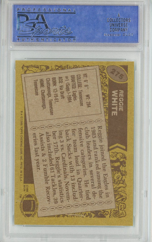 Graded 1986 Topps Reggie White #275 Rookie RC Football Card PSA 8 NM-MT