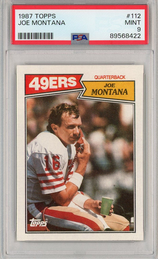 Graded 1987 Topps Joe Montana #112 Football Card PSA 9 Mint