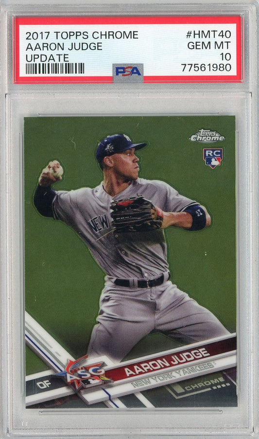 Graded 2017 Topps Chrome Aaron Judge #HMT40 Update Rookie RC Baseball Card PSA 10 Gem Mint