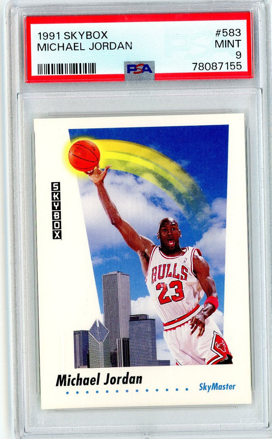 Graded 1991 Skybox Michael Jordan #583 Basketball Card PSA 9 Mint