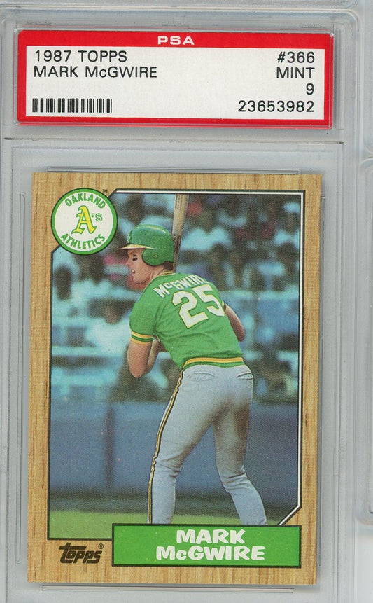 Graded 1987 Topps Mark McGwire #366 Rookie RC Baseball Card PSA 9 Mint