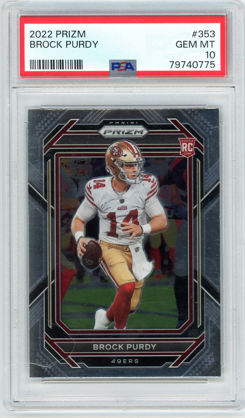 Graded 2022 Panini Prizm Brock Purdy #353 Rookie RC Football Card PSA 10 Gem Mint