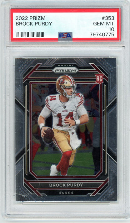 Graded 2022 Panini Prizm Brock Purdy #353 Rookie RC Football Card PSA 10 Gem Mint