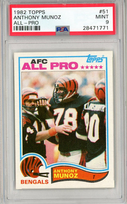 Graded 1982 Topps Anthony Munoz #51 Rookie RC Football Card PSA 9 Mint
