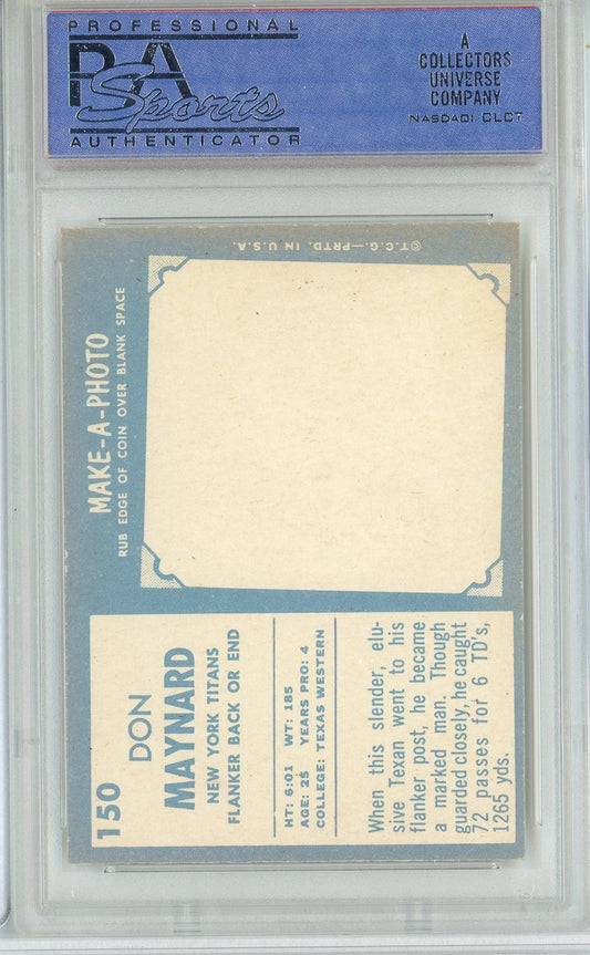 Graded 1961 Topps Don Maynard #150 Rookie RC Football Card PSA 8 NM-MT
