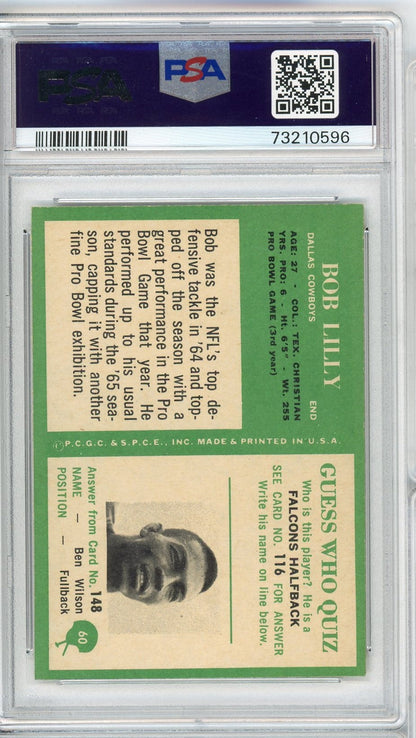 Graded 1966 Philadelphia Bob Lilly #60 Football Card PSA 7 Near Mint