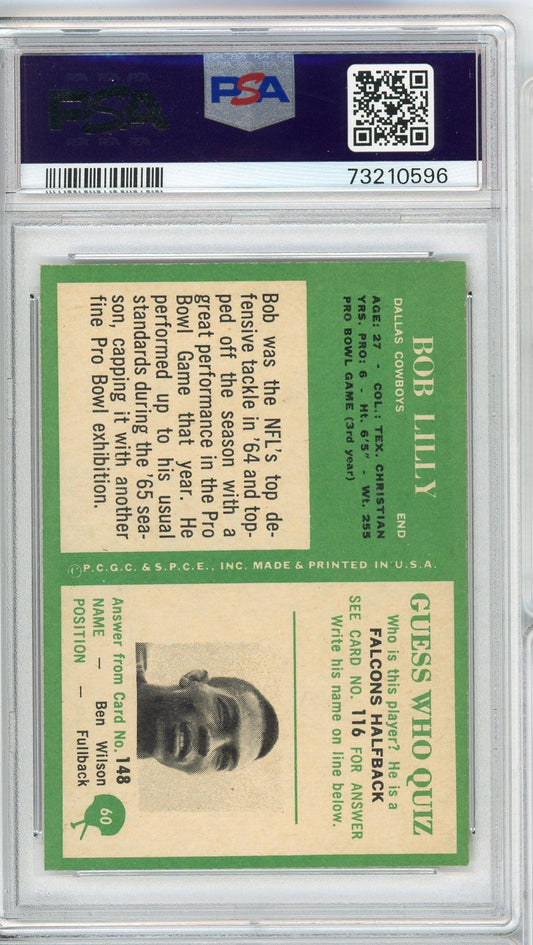 Graded 1966 Philadelphia Bob Lilly #60 Football Card PSA 7 Near Mint