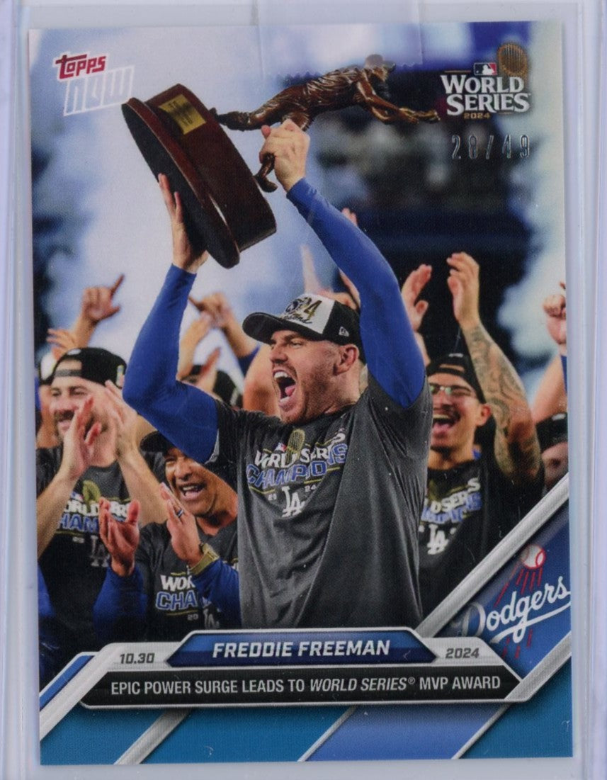 2024 Topps Now Freddie Freeman #886 Blue #/49 Los Angeles Dodgers Baseball Card