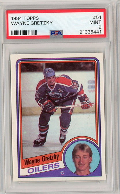 Graded 1984 Topps Wayne Gretzky #51 Hockey Card PSA 9 Mint