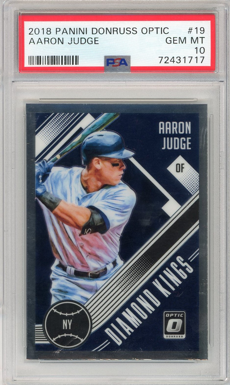 Graded 2018 Panini Donruss Optic Aaron Judge #19 Baseball Card PSA 10 Gem Mint