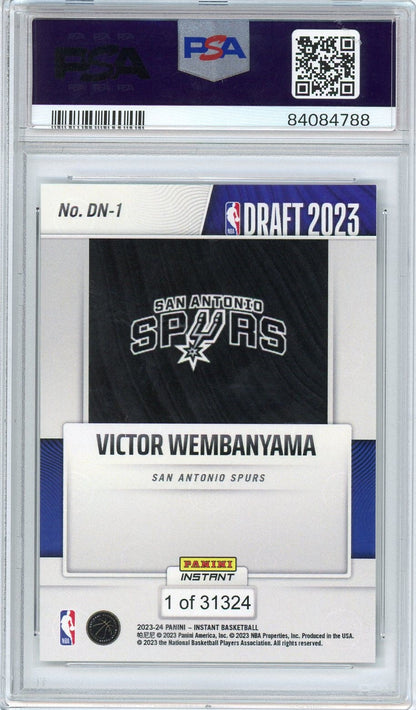 Graded 2023 Panini Instant Victor Wembanyama #DN1 Draft Night Rookie RC Basketball Card PSA 10 Gem Mint
