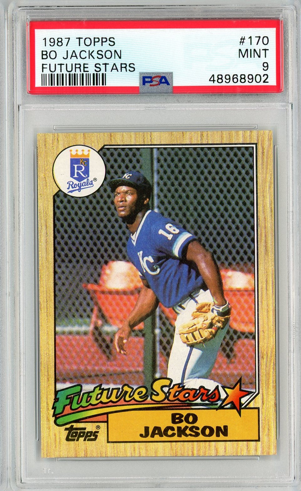 Graded 1987 Topps Bo Jackson #170 Rookie RC Baseball Card PSA 9 Mint