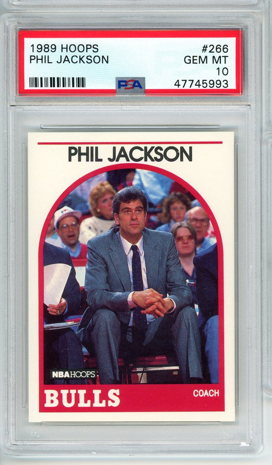 Graded 1989 Hoops Phil Jackson #266 Basketball Card PSA 10 Gem Mint
